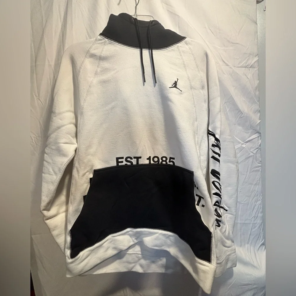 Vintage Jordan The Greatest Men's White and Black Hoodie XL Rare